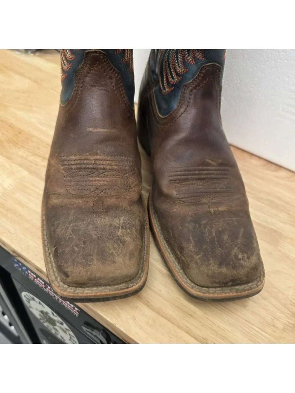 Ariat Women Gillette Brown Western Cowboy Square Toe Boots sz 8B - Picture 2 of 11
